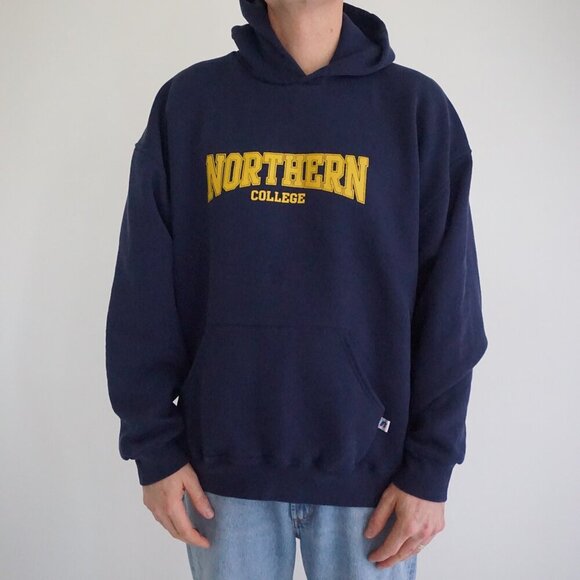 Russell Athletic Navy Northern College Collegiate Cotton Hoodie Sweatshirt 2XL - Picture 1 of 11